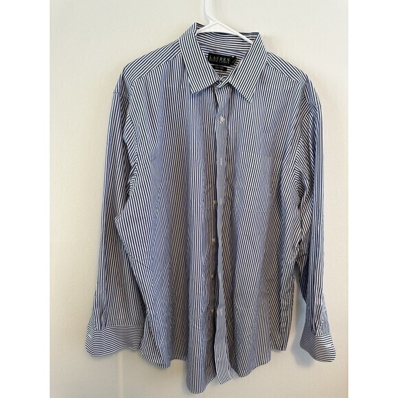 Ralph Lauren Dress Shirt Stripe 18 34/35 (Relaxed) Classic Fit Non Iron - Picture 1 of 10